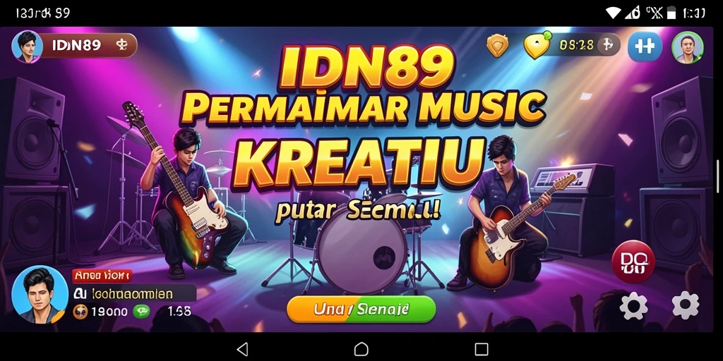 Tampilan utama gameplay IDN89 menampilkan interaksi musik yang seru.