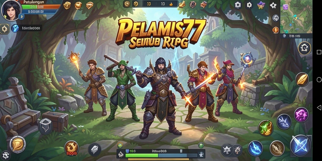 Screenshot gameplay PELAMIS77 menampilkan pertarungan seru antar karakter RPG.