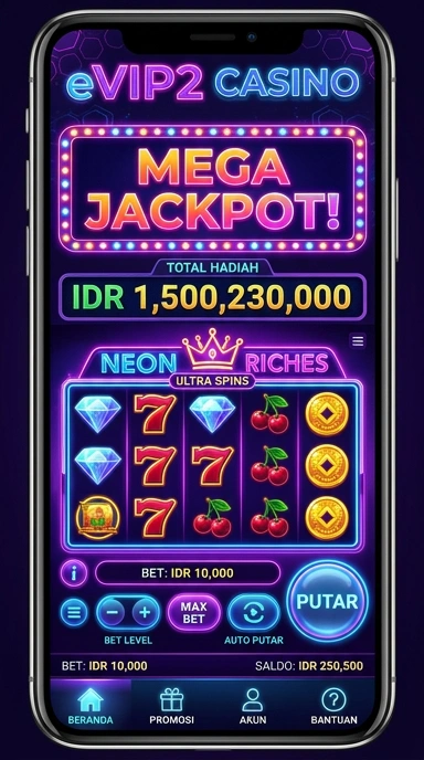 Tampilan utama aplikasi evip2 yang ramah pengguna.